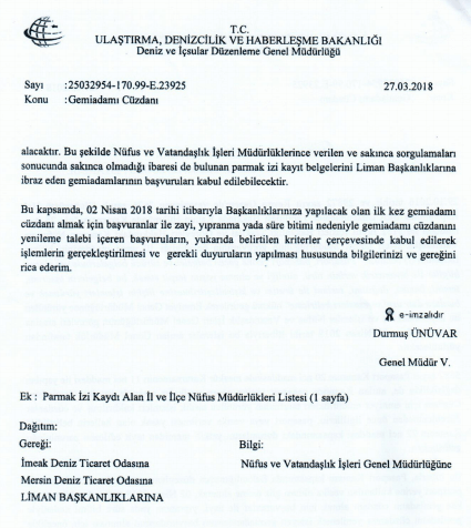 Liman Cüzdanı Polis Vizesi