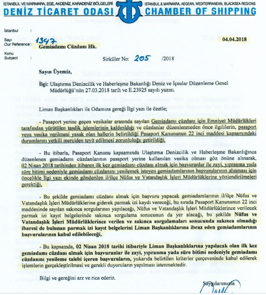 Liman Cüzdanı Polis Vizesi Kaldırıldı